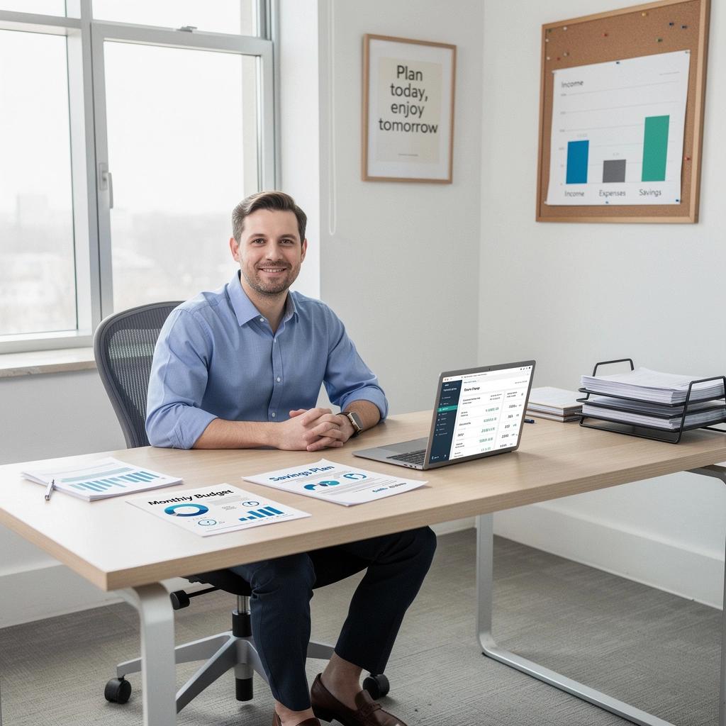 Családi költségvetés tervezése táblázatban, pénzügyi célokkal.