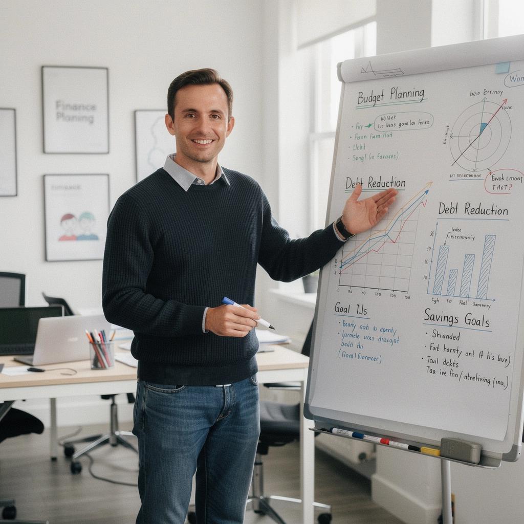 Célkitűzések vizuális megjelenítése, lépésről lépésre haladva a pénzügyi sikerig.